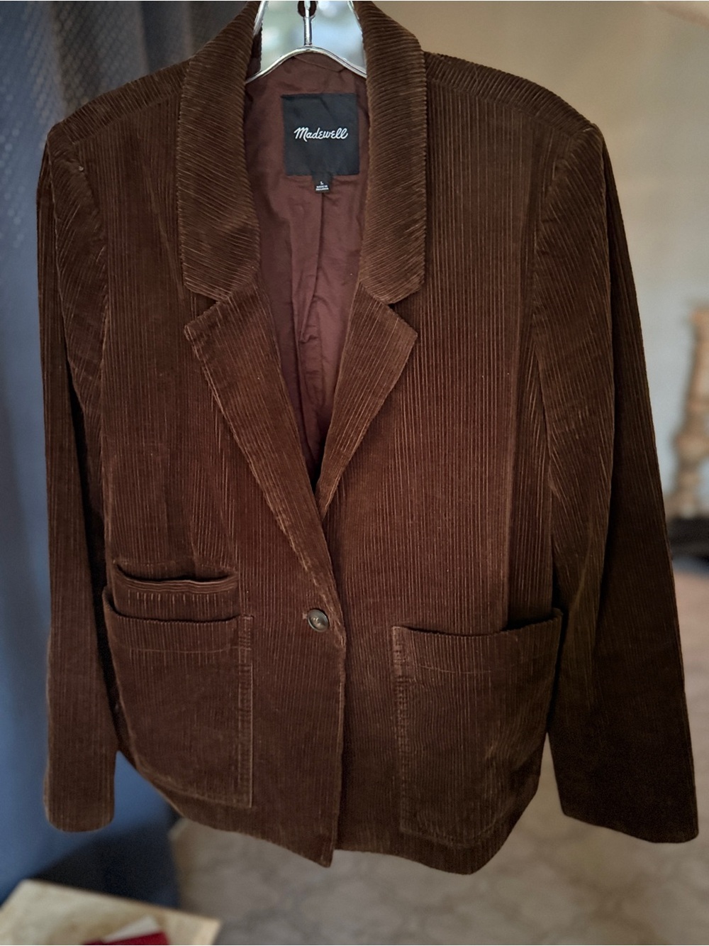 Madewell Brown Corduroy Single-Button Blazer